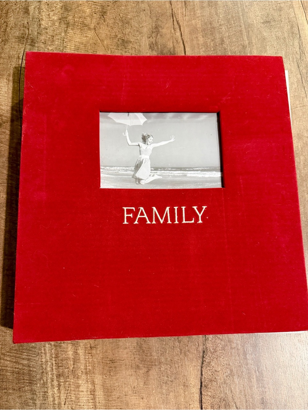 Red "Family" Velvet Photo Album - Elegant Home Accent